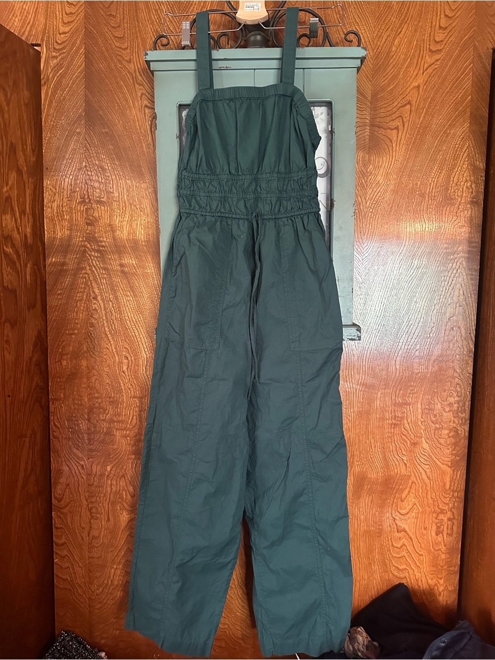 Universal Thread Forest Green Wide-Leg Smocked Jumpsuit